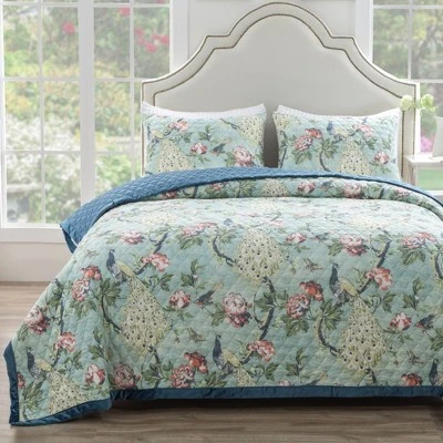 Pavona Enchanted Garden Quilted Reversible Pillow Sham By Greenland Home Fashions 3 Pavona Enchanted Garden Quilted Reversible Pillow Sham By Greenland Home Fashions - Image 3