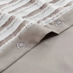 Madison Park 3pc River Clipped Jacquard Duvet Cover Set Off-White -Bedding Discount Store GUEST cb5b6ca0 8aeb 4969 8881 4df547b83472