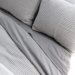 100% Cotton Textured Stripe Duvet Cover | BOKSER HOME