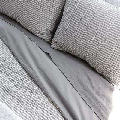 100% Cotton Textured Stripe Duvet Cover | BOKSER HOME 1 100% Cotton Textured Stripe Duvet Cover | BOKSER HOME