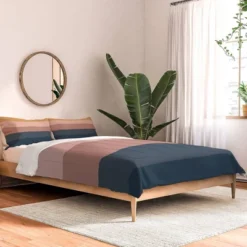 Colour Poems Minimal Retro Stripes Comforter Set - Deny Designs