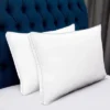 HomeRoots Set Of Two Microfiber Down Alternative Medium Hypoallergenic King Size Bed Pillows