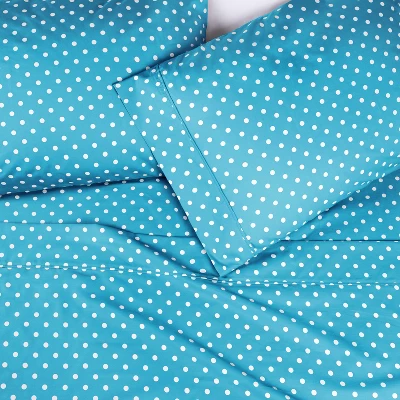Polka Dot Cotton Blend Deep Pocket Bed Sheet Set By Blue Nile Mills 4 Polka Dot Cotton Blend Deep Pocket Bed Sheet Set By Blue Nile Mills - Image 4