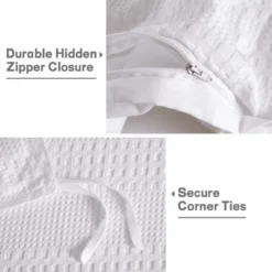White Waffle Weave Textured Duvet Cover Set - Soft And Breathable, All-Season Duvet Cover -Bedding Discount Store GUEST cdc8e245 e17b 4030 9a63 9637212600e1