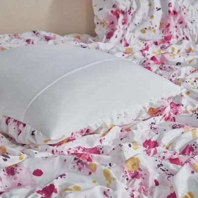 Penelope Floral Printed Ruched Comforter Set Pink 5 Penelope Floral Printed Ruched Comforter Set Pink - Image 5
