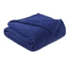 My World Full/Queen Cloud Faux Shearling Blanket Navy: Cozy Polyester, Machine Washable, All Ages