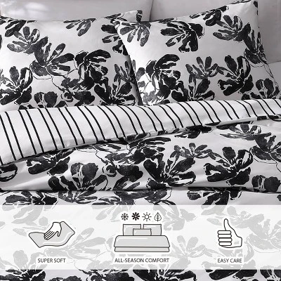 City Scene Soho Floral Duvet Set Black 7 City Scene Soho Floral Duvet Set Black - Image 7