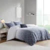 Camille Ombre Clipped Jacquard Duvet Cover & Sham Set Navy