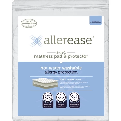 2-in-1 Hot Water Washable Allergy Protection Mattress Pad - AllerEase 3 2-in-1 Hot Water Washable Allergy Protection Mattress Pad - AllerEase - Image 3