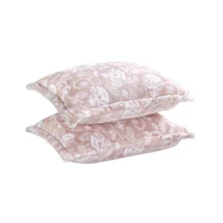 Plazatex Rozetta 3 Pcs Machine Washable Blanket Full/Queen Pink & White