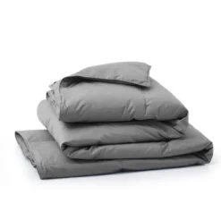 Peace Nest Organic Cotton Down Feather Comforter Duvet Insert, Gray -Bedding Discount Store GUEST d60bbad6 0682 4d89 b30b 09cf27f8f175
