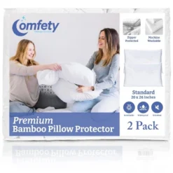 2 Piece Viscose Waterproof Pillow Protectors, Zippered, Hypoallergenic & Breathable Pillow Covers, Cooling Pillow Covers For Ultimate Comfort -Bedding Discount Store GUEST d705d2db 5d51 4b6b 88ab 263b8f04e9b5