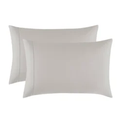 Badgley Mischka King 300TC Tencel Pillowcase Pair Griege: Cotton Faux Silk, Machine Washable, Envelope Closure