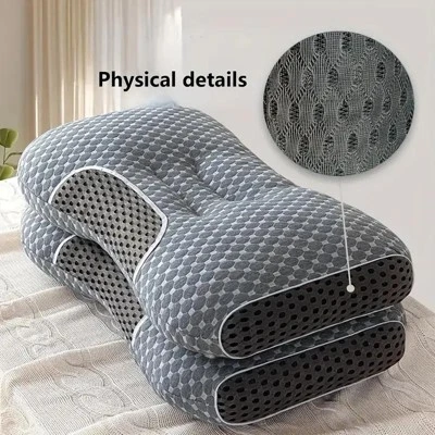 Gulches 2Pack 3D Knitted Cotton Massage Pillow - Grey, Butterfly-Shaped, Slow-Rebound Memory Foam, Orthopedic Cervical Support 1 Gulches 2Pack 3D Knitted Cotton Massage Pillow - Grey, Butterfly-Shaped, Slow-Rebound Memory Foam, Orthopedic Cervical Support