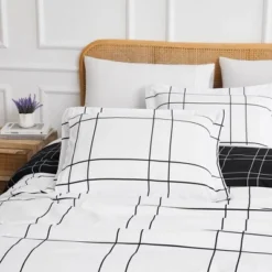 Southshore Fine Living Urban Grid Oversized Reversible Ultra-soft Duvet Cover Set With Shams -Bedding Discount Store GUEST da874711 4d01 410c 8388 9eac69359fa0