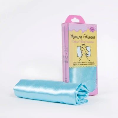 Morning Glamour Standard Satin Solid Pillowcase Aqua 1 Morning Glamour Standard Satin Solid Pillowcase Aqua