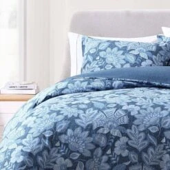 Simone 100% Cotton Comforter & Sham Set Blue - Poppy & Fritz