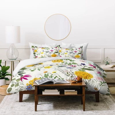 Iveta Abolina Bretta Duvet Cover Set Yellow - Deny Designs 1 Iveta Abolina Bretta Duvet Cover Set Yellow - Deny Designs