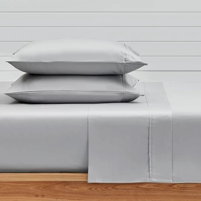 Grey Sateen Twin-XL 3pc Sheet Set - Levtex Home 1 Grey Sateen Twin-XL 3pc Sheet Set - Levtex Home