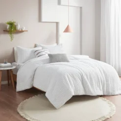 Easton Plush Clip Jacquard Duvet Cover Set