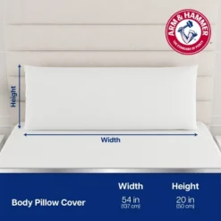 Arm & Hammer 20"x54" Cooling Comfort Zippered Body Pillow Cover White -Bedding Discount Store GUEST e602d718 732c 4c97 9adb 7059bee106c3