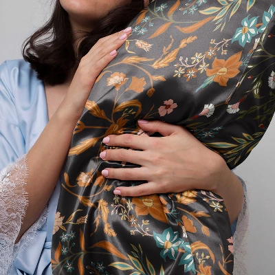 Sweet Jojo Designs Decorative Satin Pillowcases Boho Floral Wildflower Black And Orange 2pc 1 Sweet Jojo Designs Decorative Satin Pillowcases Boho Floral Wildflower Black And Orange 2pc