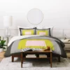 Caroline Okun Flint Lightweight Duvet Cover Queen Lime - Deny Designs