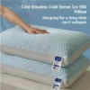 Aghana Digitals Dual-Side Ice-Silk Tofu Pillow: 3D Massage Cooling/Warm Ergonomic Neck Support