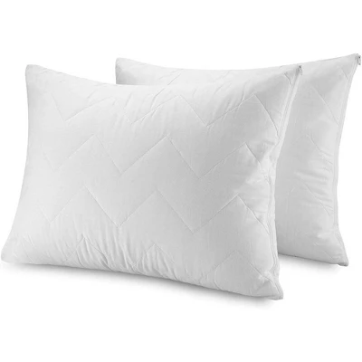Waterguard Quilted Waterprof Cotton Top Pillow Protector Set Of 8 White 3 Waterguard Quilted Waterprof Cotton Top Pillow Protector Set Of 8 White - Image 3
