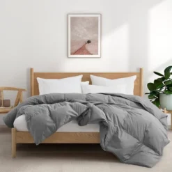 Peace Nest Organic Cotton Down Feather Comforter Duvet Insert, Gray -Bedding Discount Store GUEST eed01d49 3dfe 4e81 98e7 a4f2259020bd