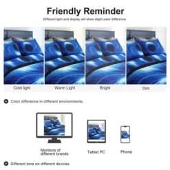 PiccoCasa Polyester Galaxy Sky Cosmos Night Duvet Cover Sets 4 Pcs With 2 Pillowcases Queen Blue -Bedding Discount Store GUEST efede04e 83ec 4258 9a26 58aa0018059e