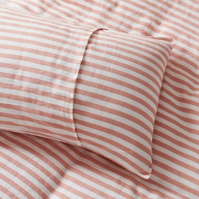 Peace Nest 100% Flax Linen Stripe Duvet Cover And Sham Set 5 Peace Nest 100% Flax Linen Stripe Duvet Cover And Sham Set - Image 5