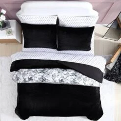Solid Faux Fur 100% Polyester Duvet Set Black - Betseyville -Bedding Discount Store GUEST f3cc7fc3 56f0 4b54 9b33 71f1799a181f