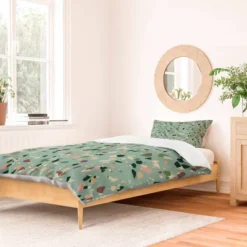 Deny Designs Holli Zollinger ZARAH TERRAZZO Duvet Cover Set Green