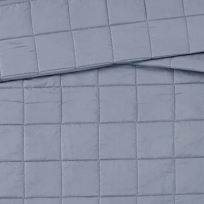 Garment Wash Solid Quilt Set - London Fog 2 Garment Wash Solid Quilt Set - London Fog - Image 2