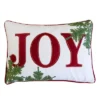 Kumasinova 14" Rectangle Embroidered Christmas Bed Pillows,Velvet Couch Pillows With Green Holiday Decor,Decorative Pillows For Bed And Sofa,White+Red