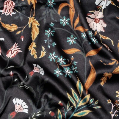 Sweet Jojo Designs Decorative Satin Pillowcases Boho Floral Wildflower Black And Orange 2pc 4 Sweet Jojo Designs Decorative Satin Pillowcases Boho Floral Wildflower Black And Orange 2pc - Image 4